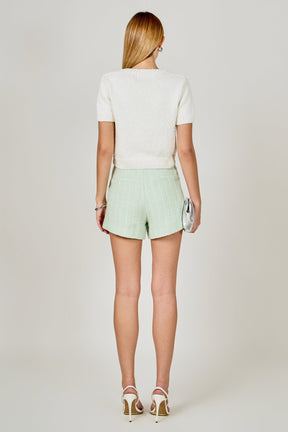 ENDLESS ROSE - Lemi Tweed Relaxed Shorts - SHORTS available at Objectrare