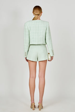 ENDLESS ROSE - Lemi Tweed Relaxed Shorts - SHORTS available at Objectrare