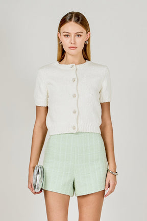 ENDLESS ROSE - Lemi Tweed Relaxed Shorts - SHORTS available at Objectrare