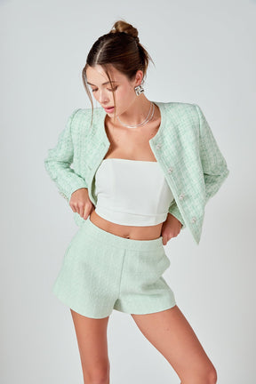 ENDLESS ROSE - Lemi Tweed Relaxed Shorts - SHORTS available at Objectrare