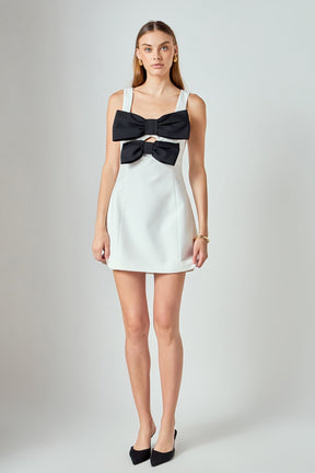 ENDLESS ROSE - Sophia Bow Cutout Mini Dress - DRESSES available at Objectrare