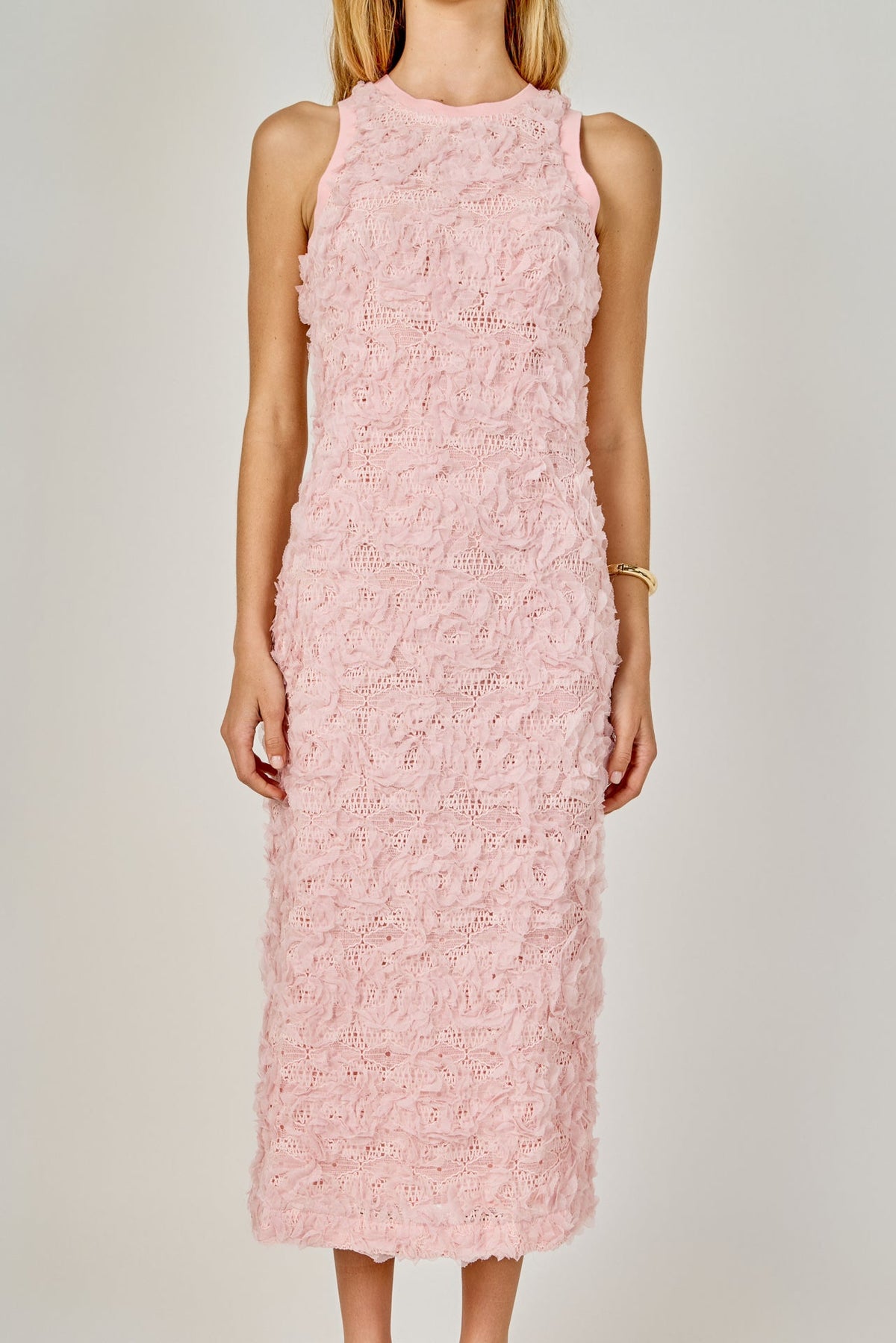 Floral Applique Midi Dress