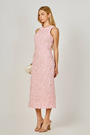 Floral Applique Midi Dress