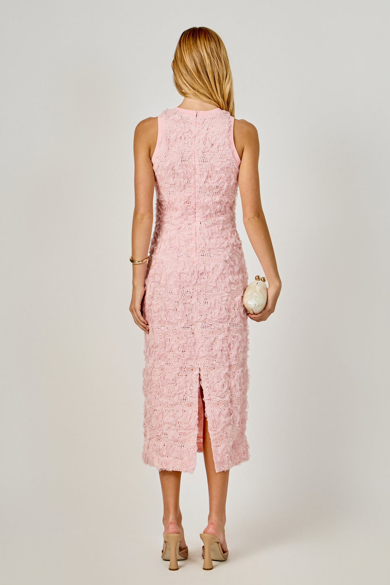 Floral Applique Midi Dress