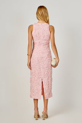 Floral Applique Midi Dress