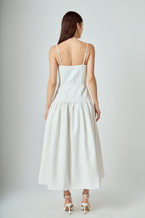 ENDLESS ROSE - Linen Drop Waist Maxi Dress - DRESSES available at Objectrare