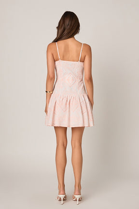 ENDLESS ROSE - Eyelet Drop Waist Mini Dress - DRESSES available at Objectrare