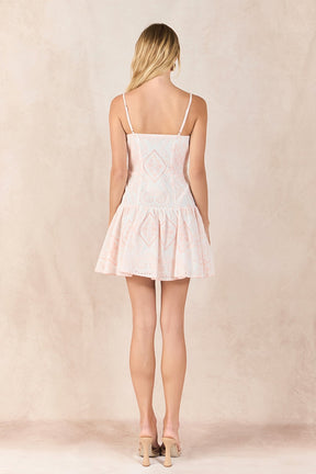Eyelet Drop Waist Mini Dress