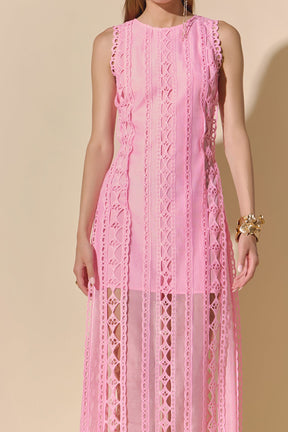 ENDLESS ROSE - Lace Tiered Midi Dress - DRESSES available at Objectrare