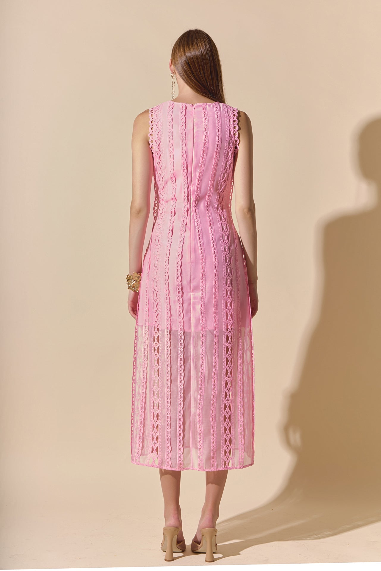 ENDLESS ROSE - Lace Tiered Midi Dress - DRESSES available at Objectrare