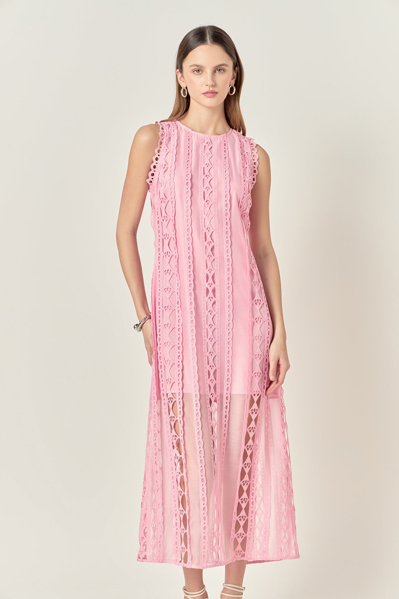 ENDLESS ROSE - Lace Tiered Midi Dress - DRESSES available at Objectrare
