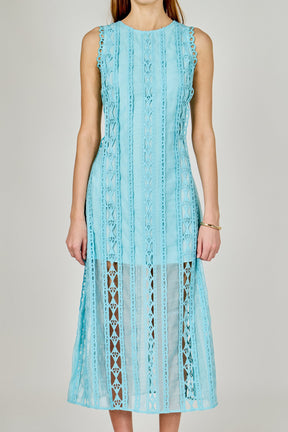 ENDLESS ROSE - Lace Tiered Midi Dress - DRESSES available at Objectrare