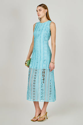 ENDLESS ROSE - Lace Tiered Midi Dress - DRESSES available at Objectrare