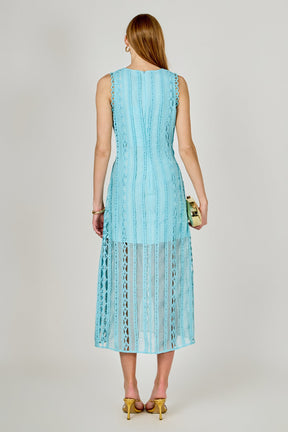 ENDLESS ROSE - Lace Tiered Midi Dress - DRESSES available at Objectrare