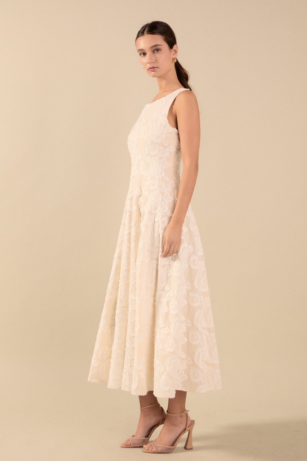 ENDLESS ROSE - Denali Floral Embroidered Sleeveless Midi Dress - DRESSES available at Objectrare