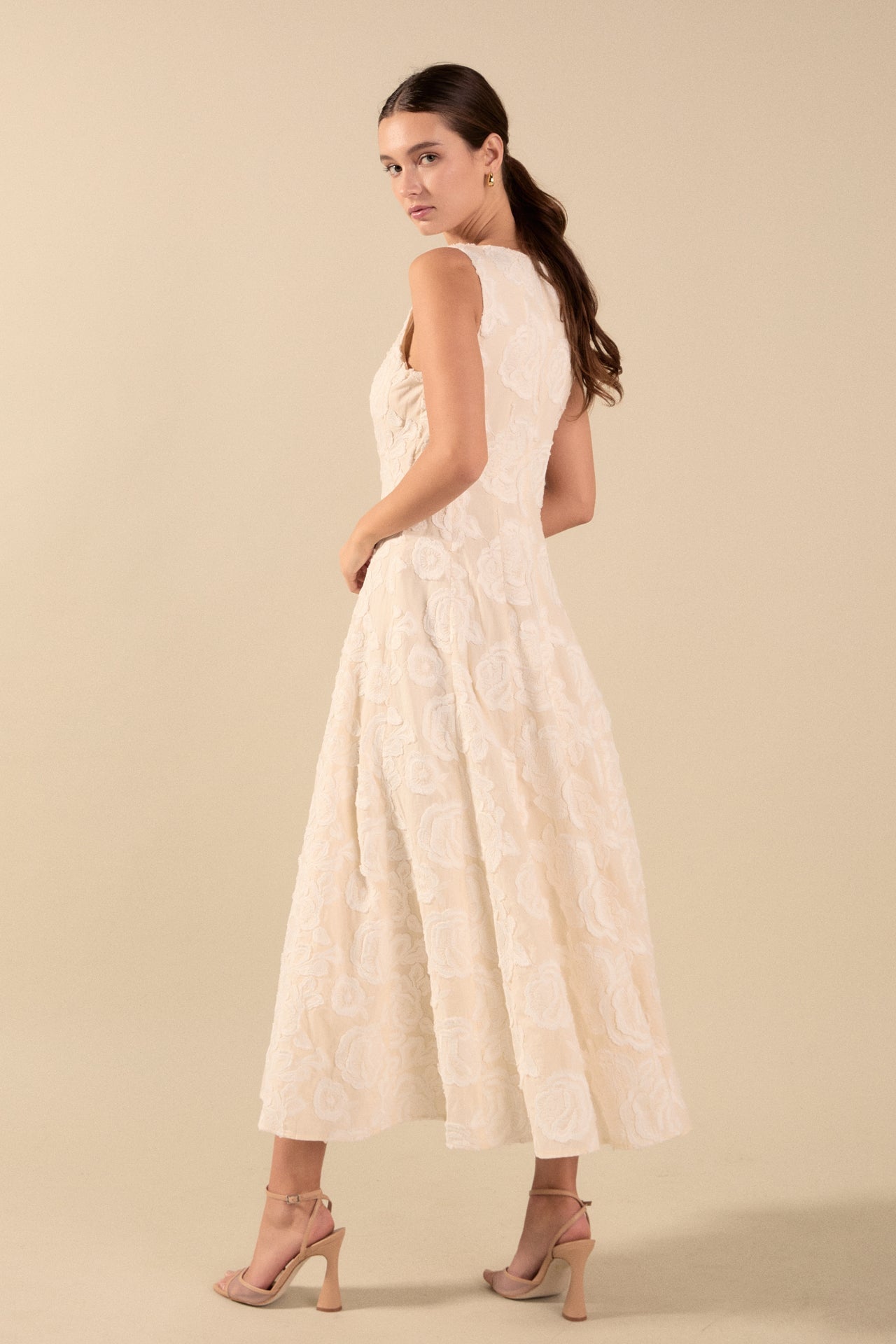 ENDLESS ROSE - Denali Floral Embroidered Sleeveless Midi Dress - DRESSES available at Objectrare