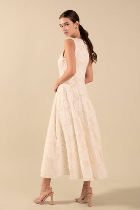 ENDLESS ROSE - Denali Floral Embroidered Sleeveless Midi Dress - DRESSES available at Objectrare