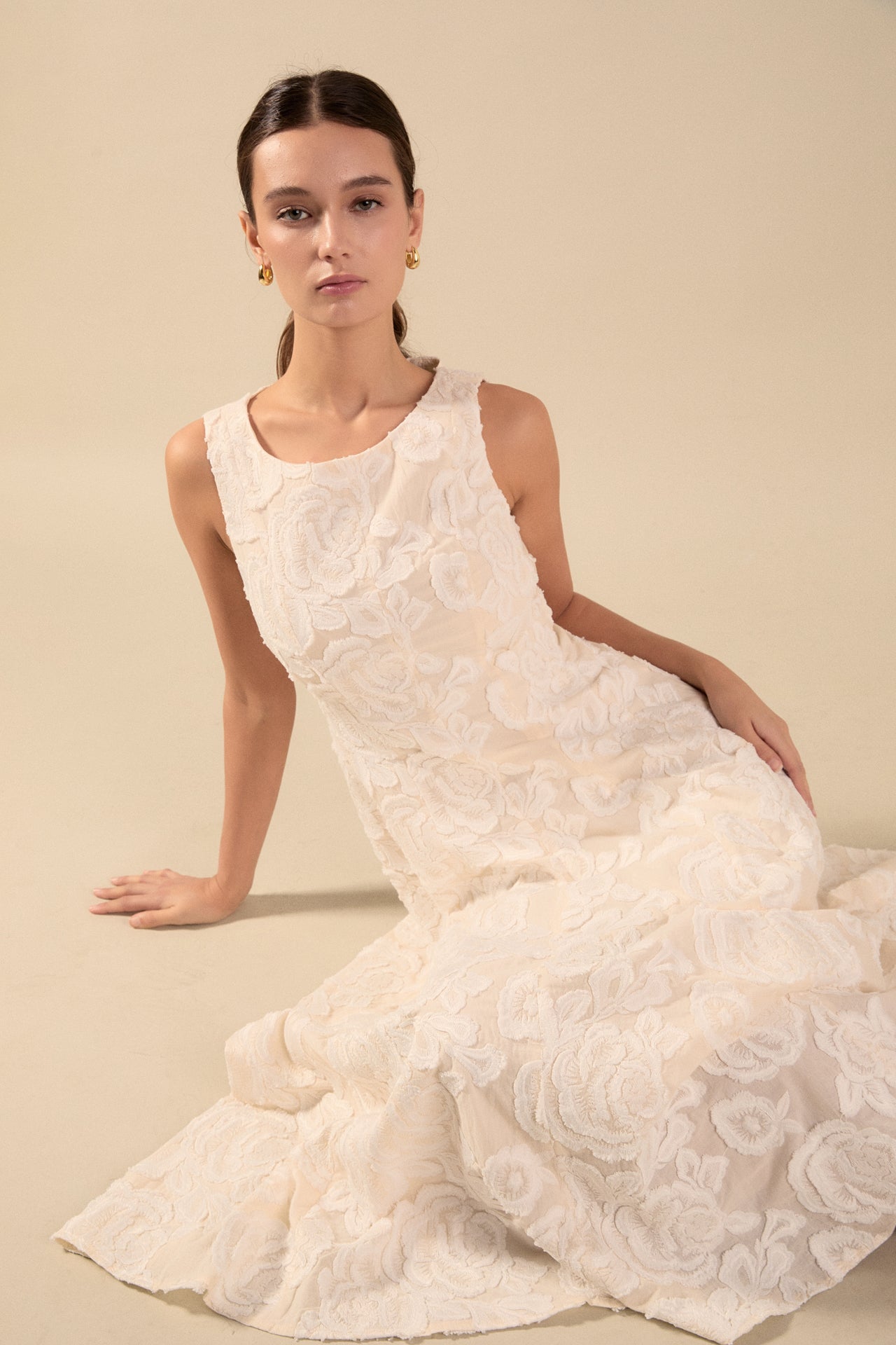 ENDLESS ROSE - Denali Floral Embroidered Sleeveless Midi Dress - DRESSES available at Objectrare