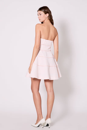 ENDLESS ROSE - Pearl Trimmed Mini Dress - DRESSES available at Objectrare