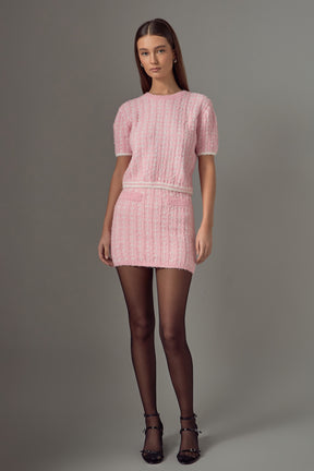 ENDLESS ROSE - Endless Rose - Check Knit Mini Skirt - SKIRTS available at Objectrare