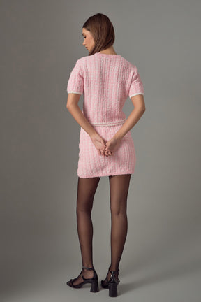 ENDLESS ROSE - Check Knit Mini Skirt - SKIRTS available at Objectrare