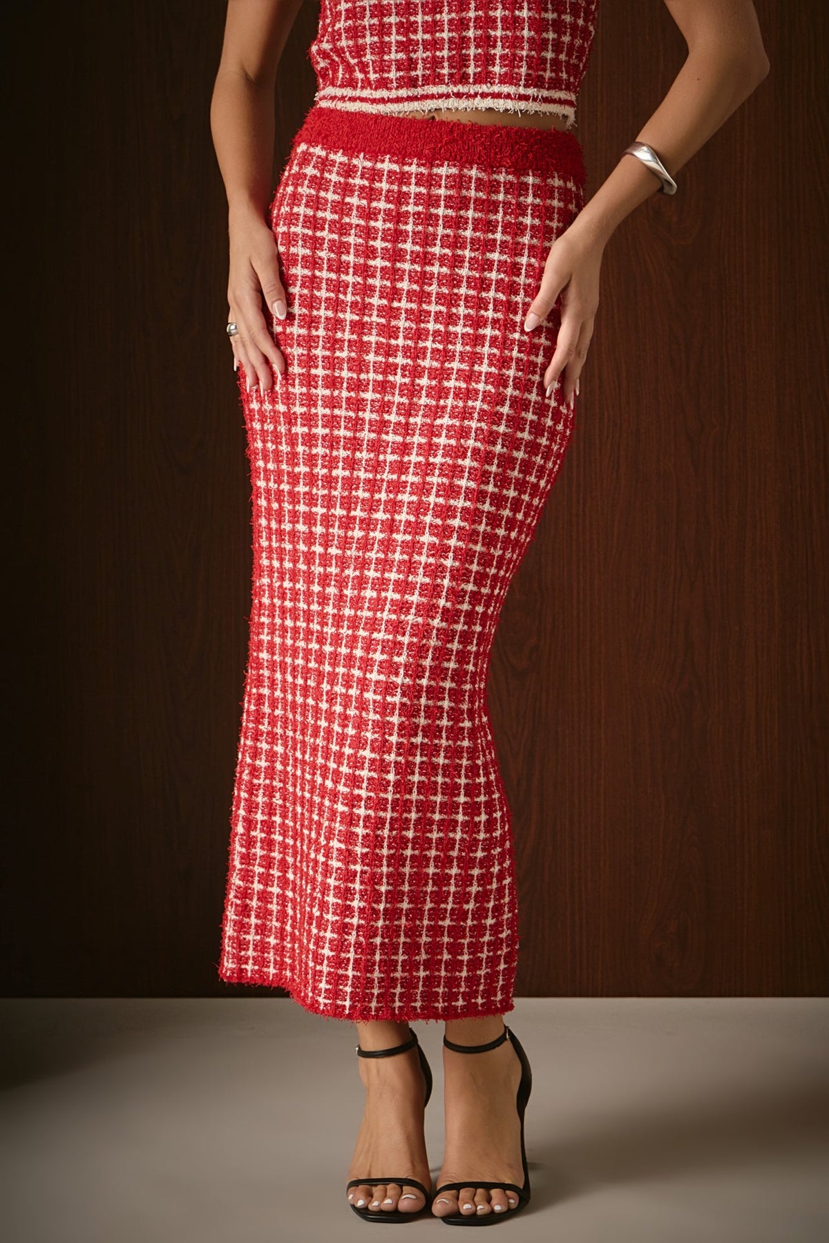 Check Maxi Skirt