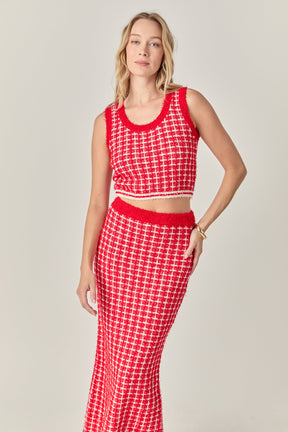 Check Maxi Skirt
