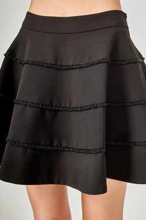 ENDLESS ROSE - Pearl Trim Circle Skirt - SKIRTS available at Objectrare