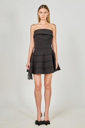 ENDLESS ROSE - Pearl Trim Circle Skirt - SKIRTS available at Objectrare