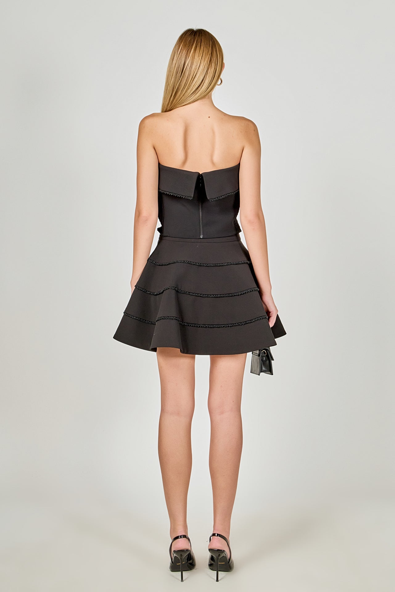 ENDLESS ROSE - Pearl Trim Circle Skirt - SKIRTS available at Objectrare