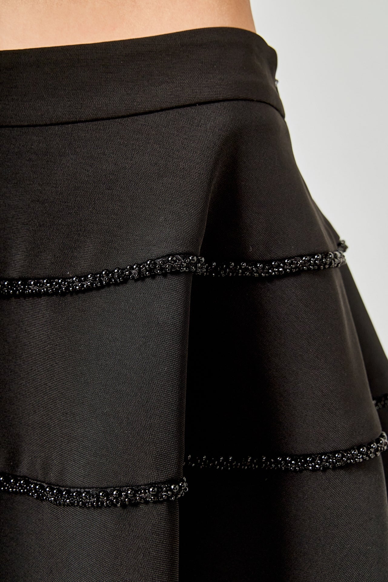 ENDLESS ROSE - Pearl Trim Circle Skirt - SKIRTS available at Objectrare