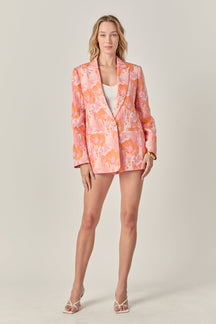 ENDLESS ROSE - Floral Jacquard Blazer - BLAZERS available at Objectrare