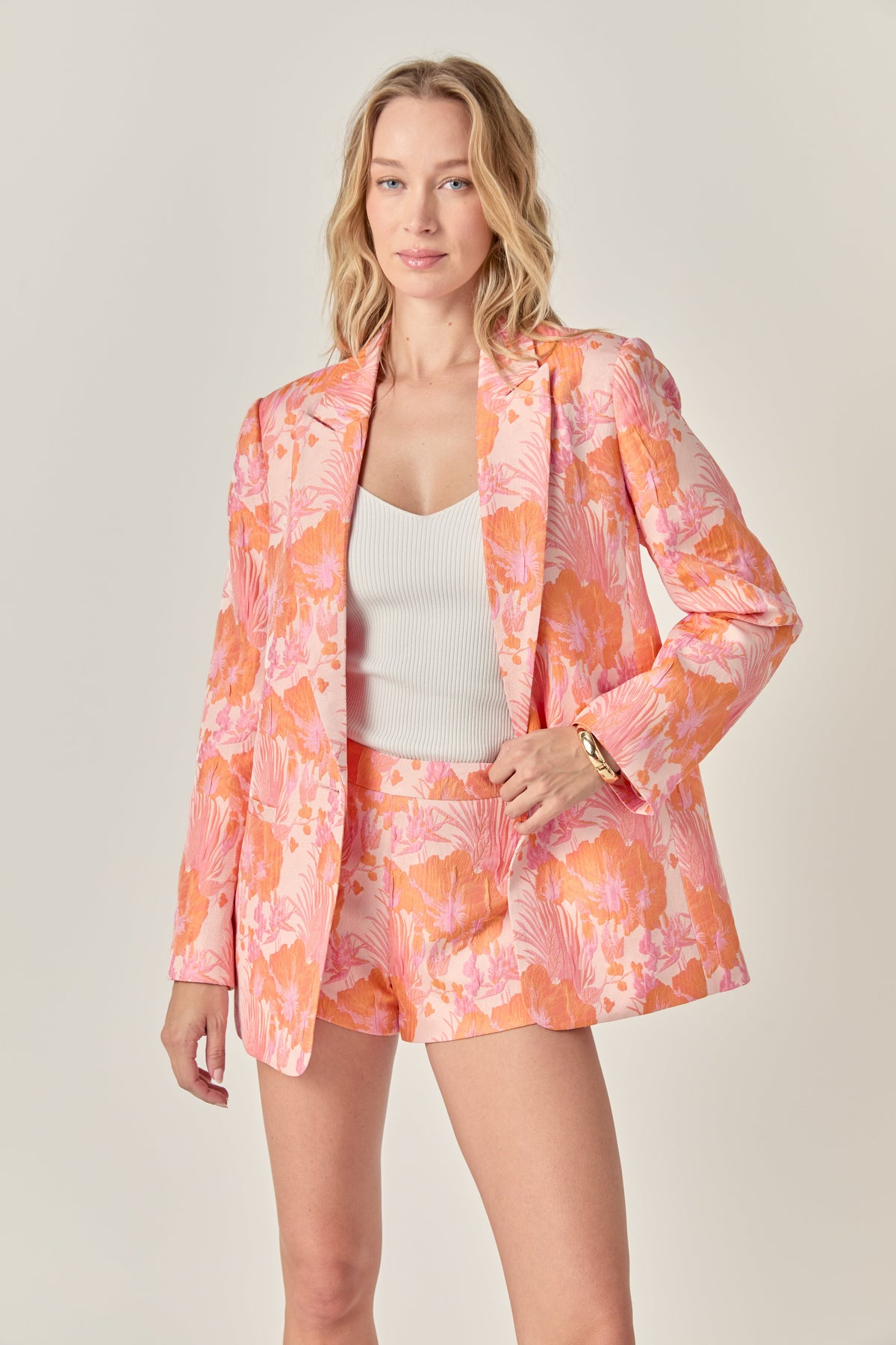 ENDLESS ROSE - Floral Jacquard Blazer - BLAZERS available at Objectrare