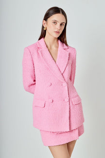 ENDLESS ROSE - Emily Tweed Cinched Double Breasted Blazer - BLAZERS available at Objectrare
