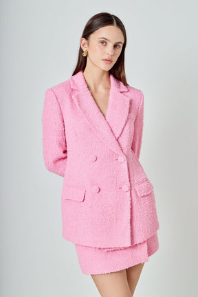 ENDLESS ROSE - Emily Tweed Cinched Double Breasted Blazer - BLAZERS available at Objectrare