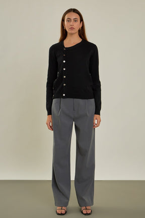 ENDLESS ROSE - Knit Cardigan with Cross Over Buttons - JACKETS available at Objectrare