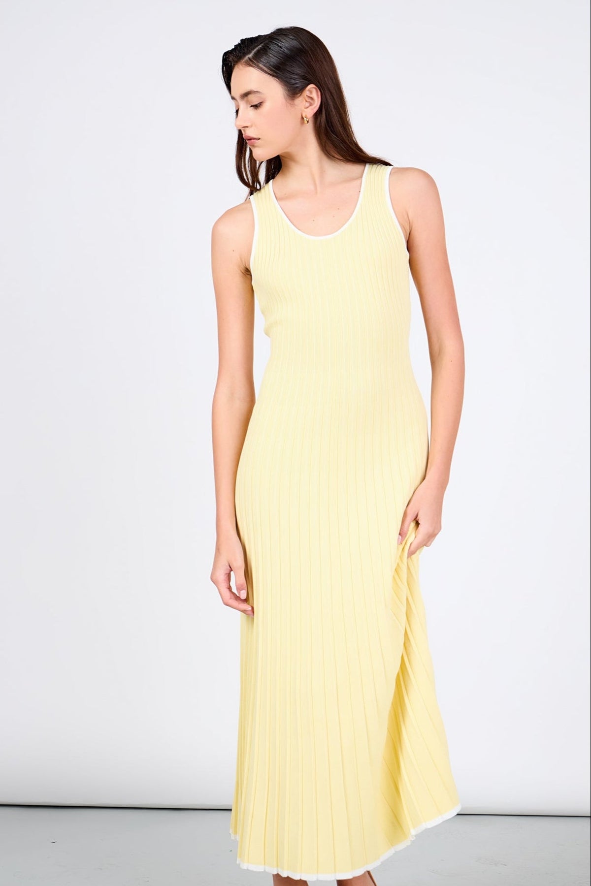 ENDLESS ROSE - Bailee Ribbed Knit Sleeveless Maxi Dress - DRESSES available at Objectrare