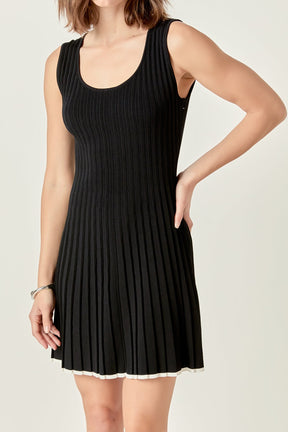 ENDLESS ROSE - Sloane Contrast Ribbed Knit Mini Dress - DRESSES available at Objectrare