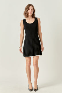 ENDLESS ROSE - Sloane Contrast Ribbed Knit Mini Dress - DRESSES available at Objectrare