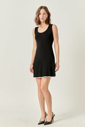 ENDLESS ROSE - Sloane Contrast Ribbed Knit Mini Dress - DRESSES available at Objectrare