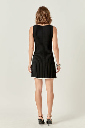 ENDLESS ROSE - Sloane Contrast Ribbed Knit Mini Dress - DRESSES available at Objectrare