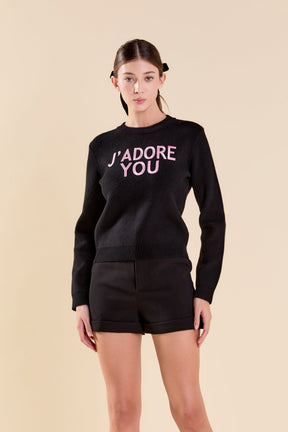 ENDLESS ROSE - Endless Rose - J'adore You Sweater - SWEATERS & KNITS available at Objectrare