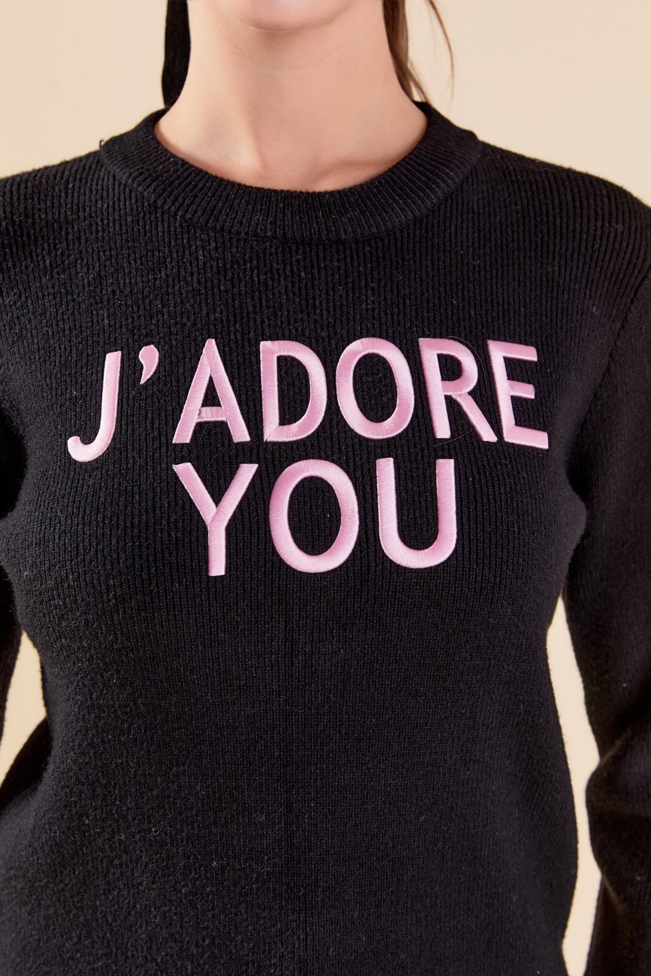 ENDLESS ROSE - Endless Rose - J'adore You Sweater - SWEATERS & KNITS available at Objectrare