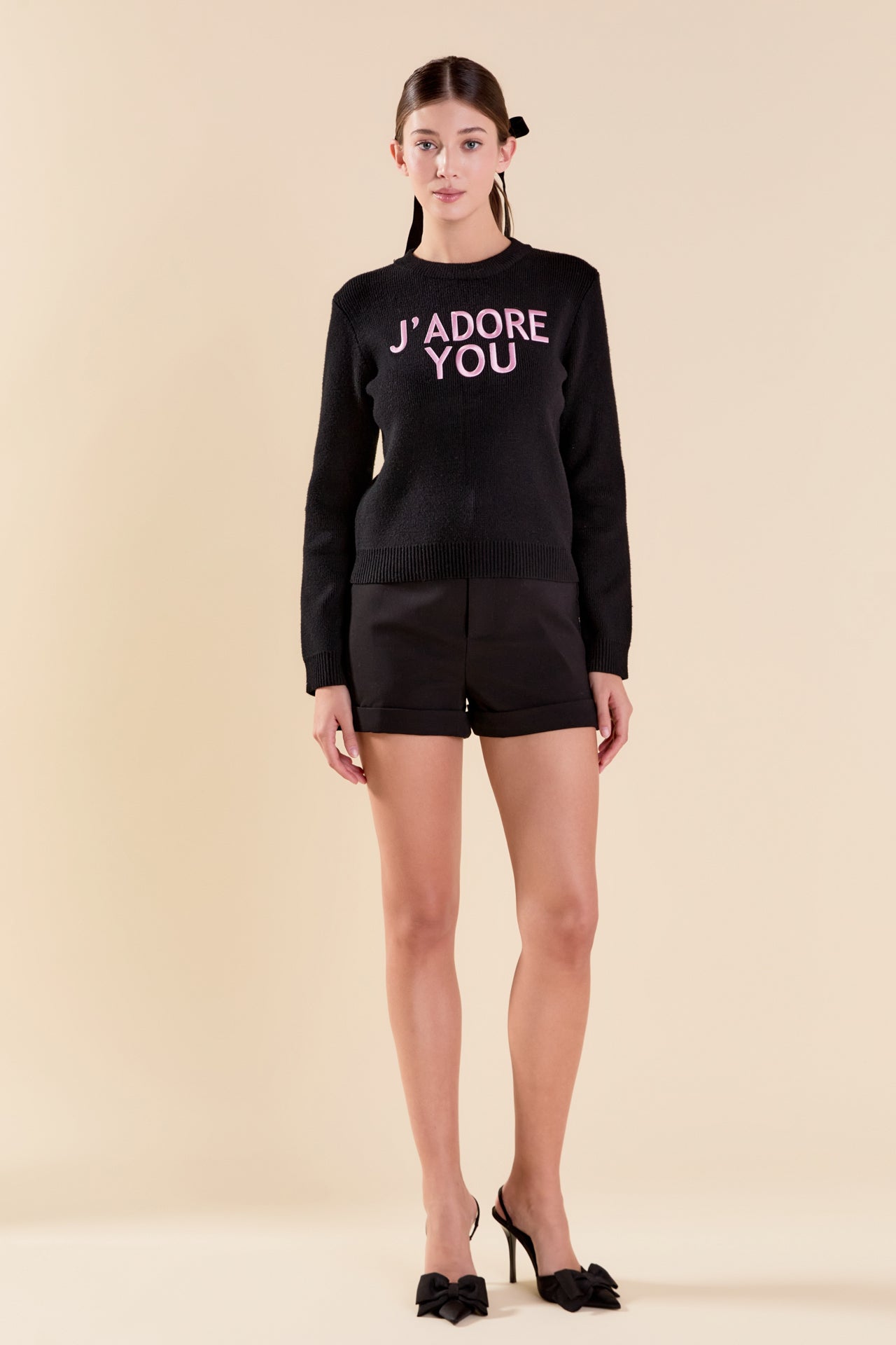 ENDLESS ROSE - Endless Rose - J'adore You Sweater - SWEATERS & KNITS available at Objectrare