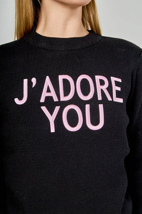 ENDLESS ROSE - J'adore You Sweater - SWEATERS & KNITS available at Objectrare