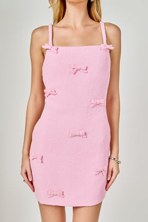 ENDLESS ROSE - Gracie Bow Embellished Sleeveless Mini Dress - DRESSES available at Objectrare