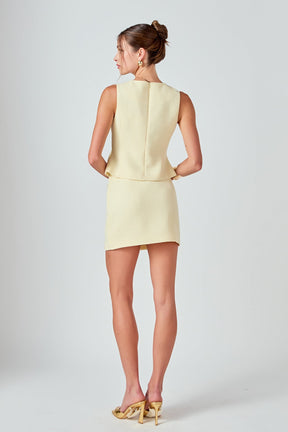 ENDLESS ROSE - Mila Bow Trim Embellished Mini Skirt - SKORTS available at Objectrare