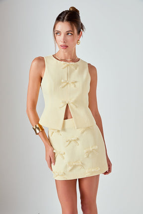 ENDLESS ROSE - Mila Bow Trim Embellished Mini Skirt - SKORTS available at Objectrare