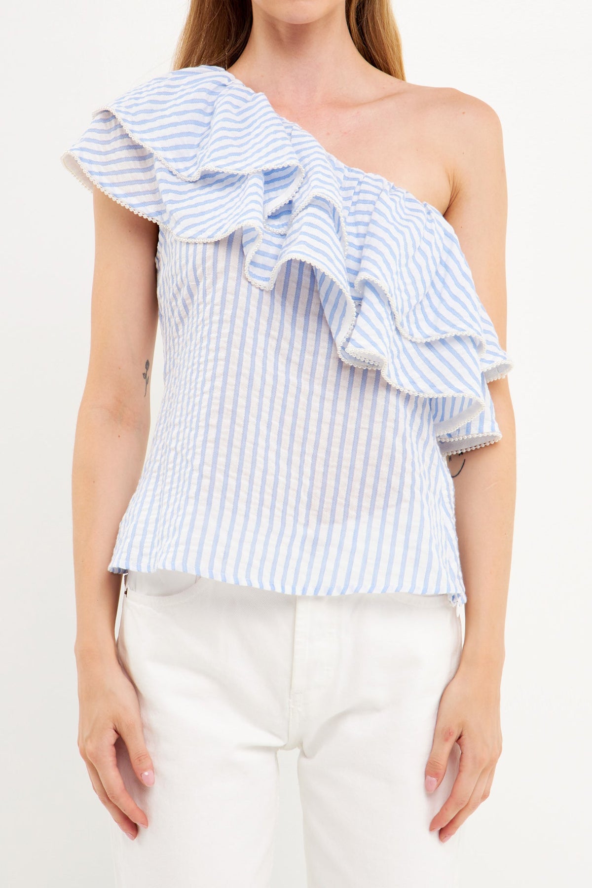 ENDLESS ROSE - Endless Rose - One Shoulder Stripe Top - TOPS available at Objectrare