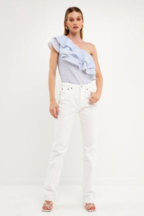 ENDLESS ROSE - Endless Rose - One Shoulder Stripe Top - TOPS available at Objectrare